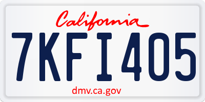 CA license plate 7KFI405
