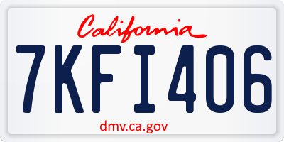 CA license plate 7KFI406