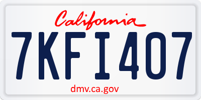 CA license plate 7KFI407