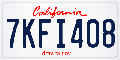 CA license plate 7KFI408