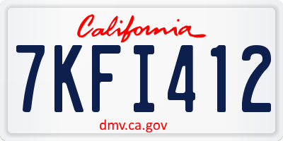 CA license plate 7KFI412