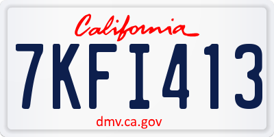 CA license plate 7KFI413