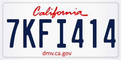 CA license plate 7KFI414