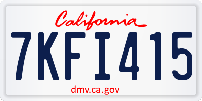 CA license plate 7KFI415