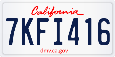 CA license plate 7KFI416