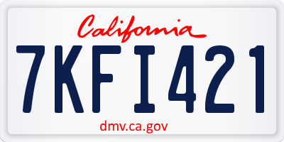 CA license plate 7KFI421
