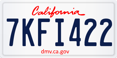 CA license plate 7KFI422
