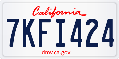 CA license plate 7KFI424