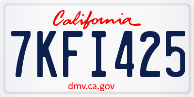 CA license plate 7KFI425
