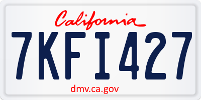 CA license plate 7KFI427