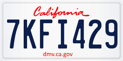 CA license plate 7KFI429