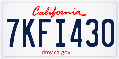 CA license plate 7KFI430