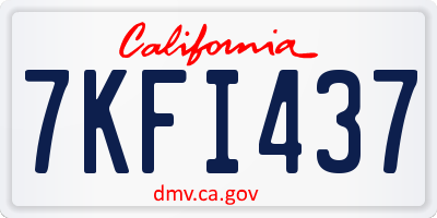 CA license plate 7KFI437