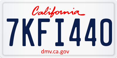 CA license plate 7KFI440