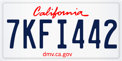 CA license plate 7KFI442