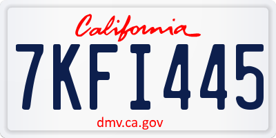 CA license plate 7KFI445