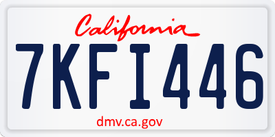 CA license plate 7KFI446