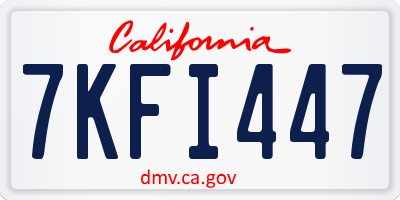 CA license plate 7KFI447