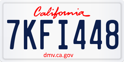 CA license plate 7KFI448