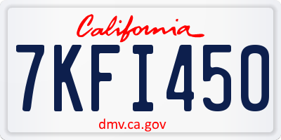 CA license plate 7KFI450