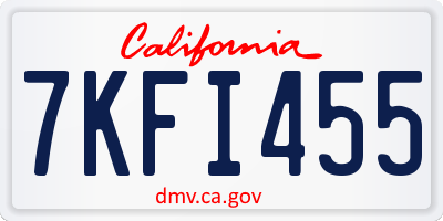 CA license plate 7KFI455