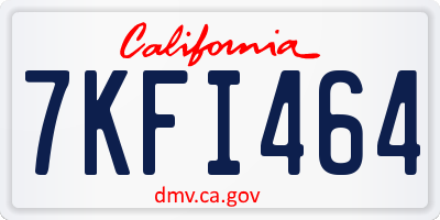 CA license plate 7KFI464