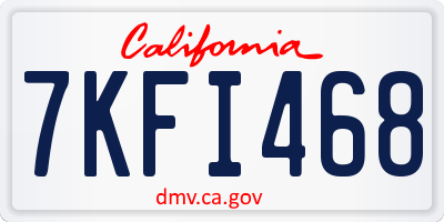 CA license plate 7KFI468