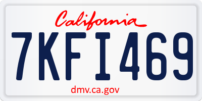 CA license plate 7KFI469