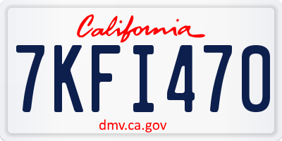 CA license plate 7KFI470