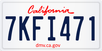 CA license plate 7KFI471