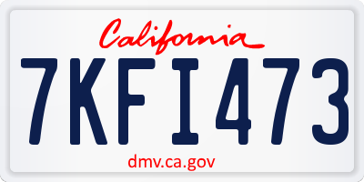CA license plate 7KFI473