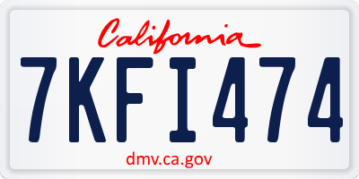 CA license plate 7KFI474