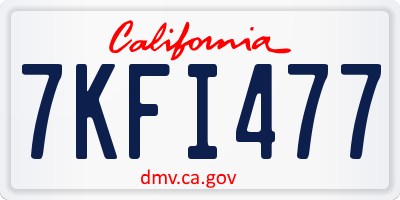 CA license plate 7KFI477