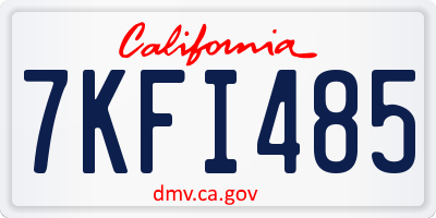 CA license plate 7KFI485