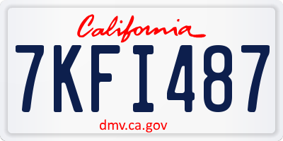 CA license plate 7KFI487