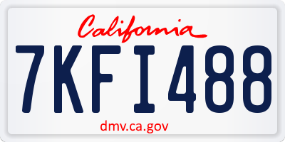 CA license plate 7KFI488