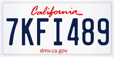 CA license plate 7KFI489
