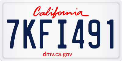 CA license plate 7KFI491