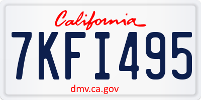CA license plate 7KFI495