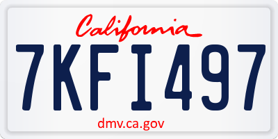 CA license plate 7KFI497