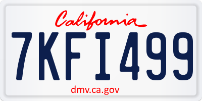 CA license plate 7KFI499