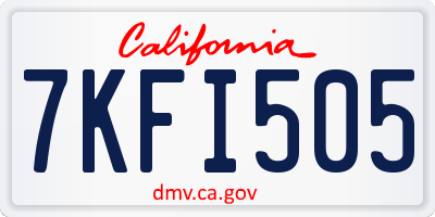 CA license plate 7KFI505
