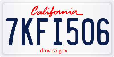 CA license plate 7KFI506