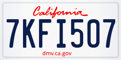 CA license plate 7KFI507