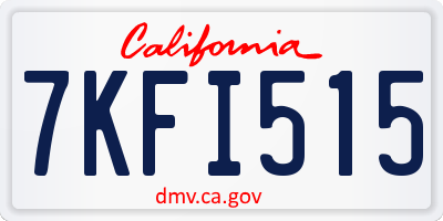 CA license plate 7KFI515
