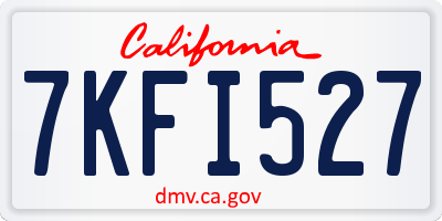 CA license plate 7KFI527