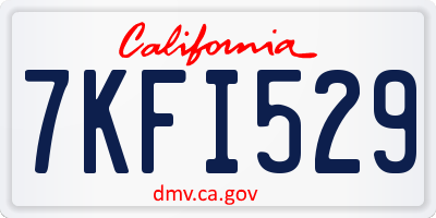 CA license plate 7KFI529