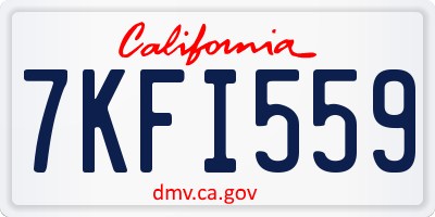 CA license plate 7KFI559