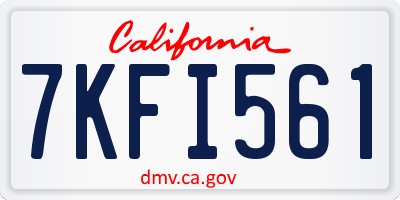 CA license plate 7KFI561