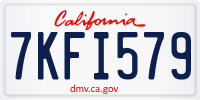 CA license plate 7KFI579